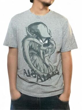 Looney Tunes Tasmanian Devil Taz Bla Bla Bla‎ Heather Gray Graphic T-Shirt